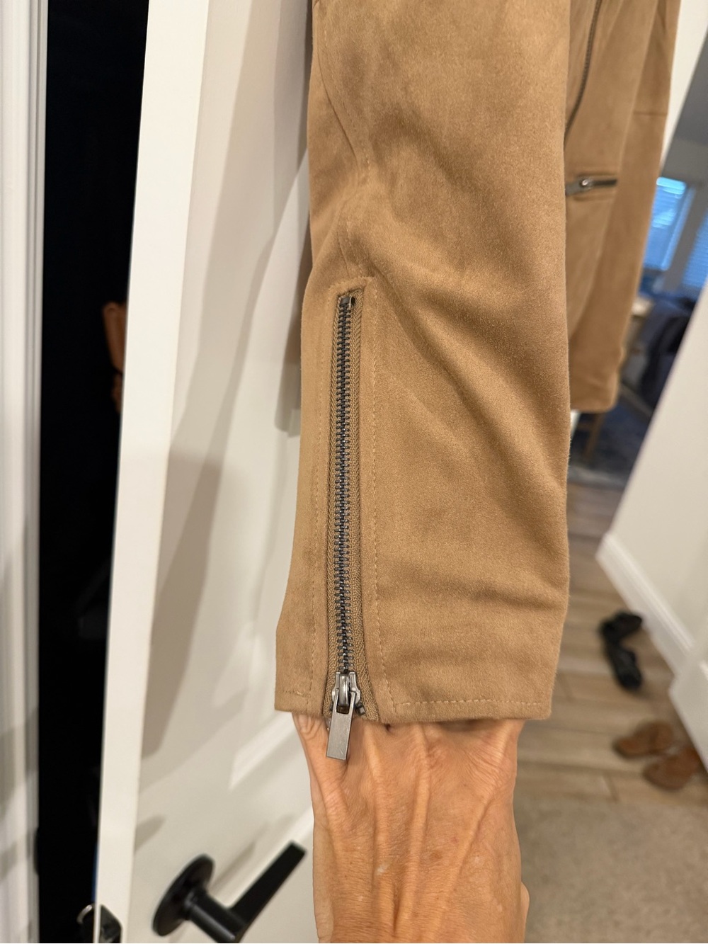 Kut from the Kloth Tan Suede Moto Jacket - Picture 4 of 6
